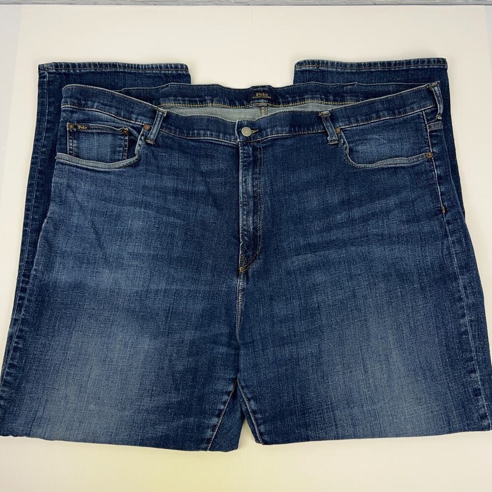 Polo Ralph Lauren Hamilton Denim Jeans Relaxed Fit Straight Stretch Blue 50x31